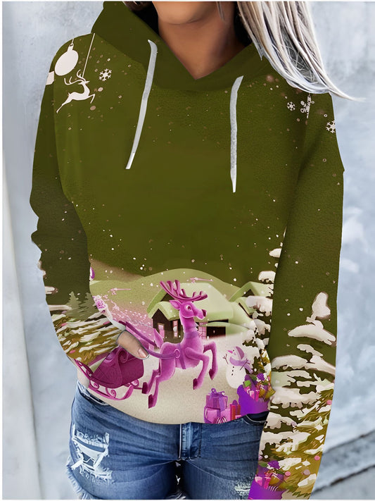 Yuletide Harmony Hooded Sweater (LBW231104532)