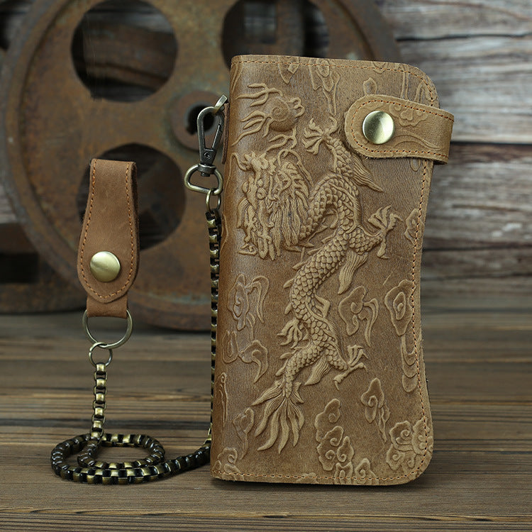 Regal Horseskin Men's Wallet (Brown Dragon)